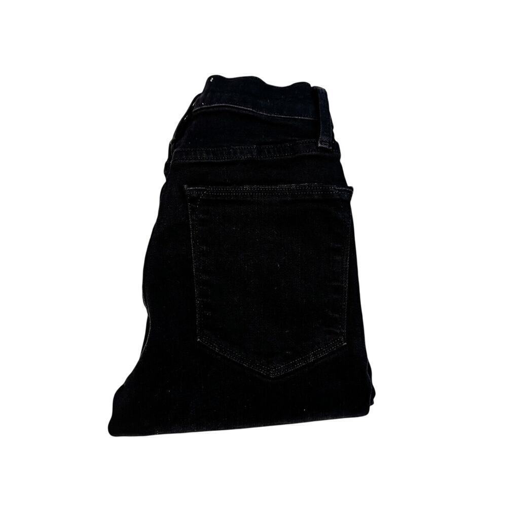 Frame Le High Skinny Black Denim Jeans Fringe Hem Size 23
